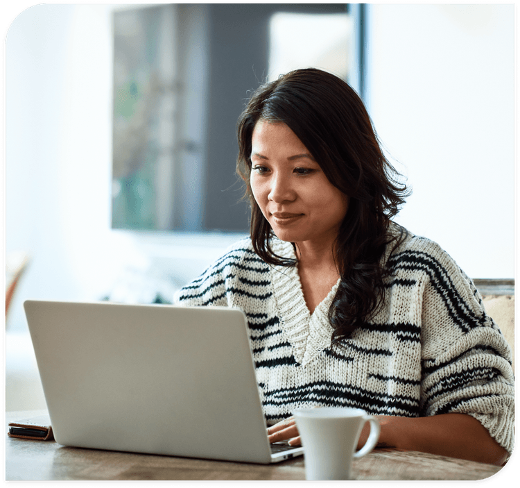 lady on computer image